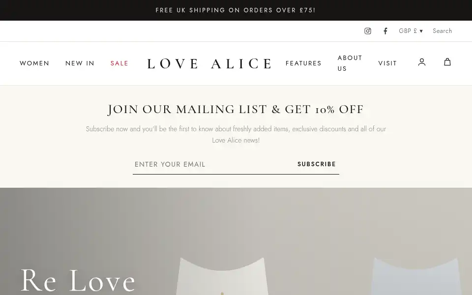 Screenshot of love-alice.co.uk