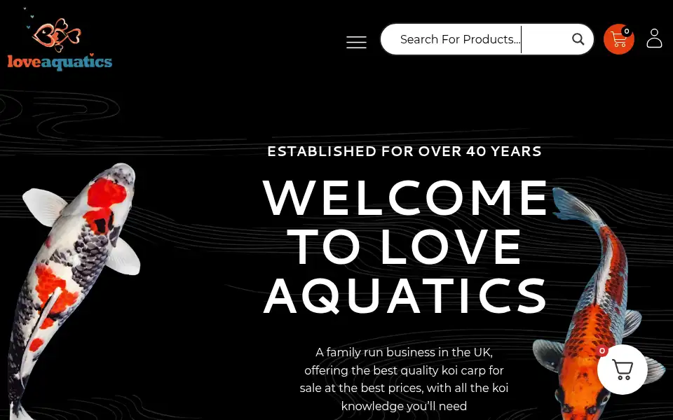 Screenshot of loveaquatics.com