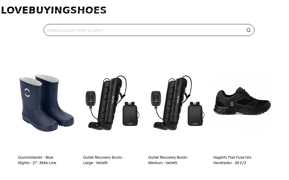 Screenshot of lovebuyingshoes.dk