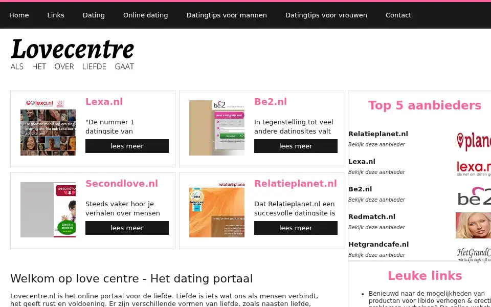 Screenshot of lovecentre.nl