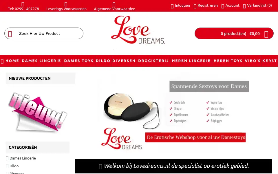Screenshot of lovedreams.nl
