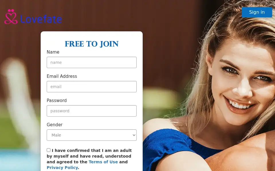 Screenshot of lovefate.com