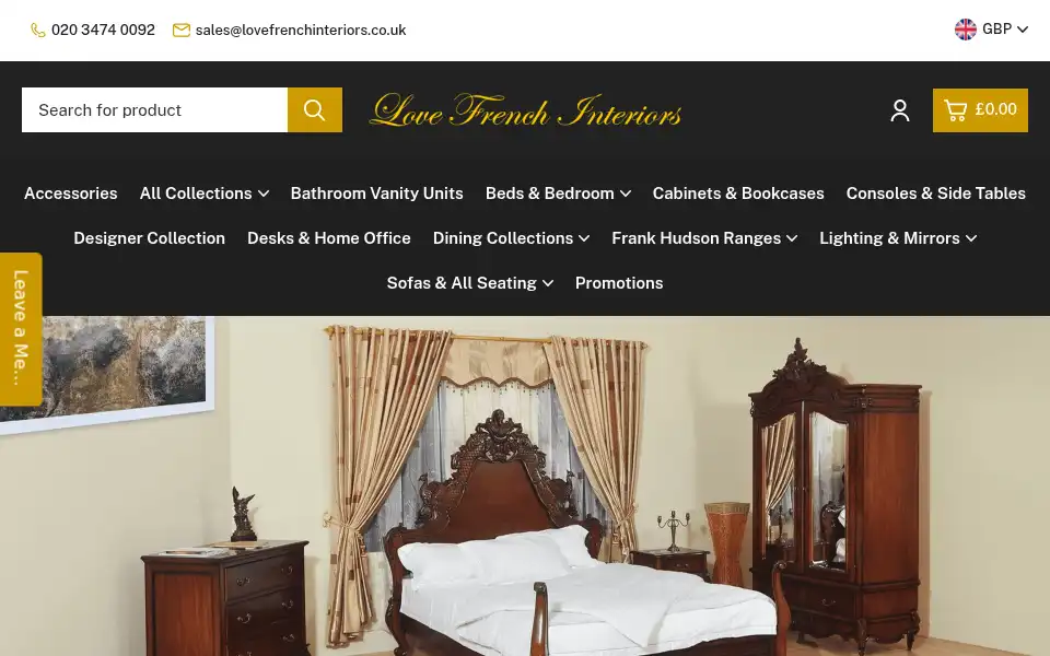 Screenshot of lovefrenchinteriors.com
