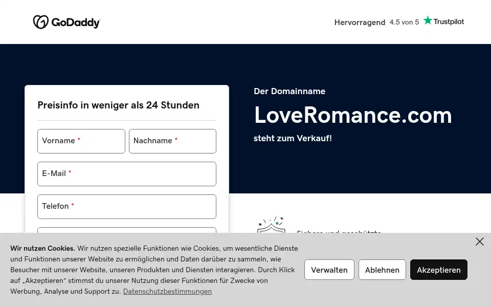Screenshot of loveromance.com