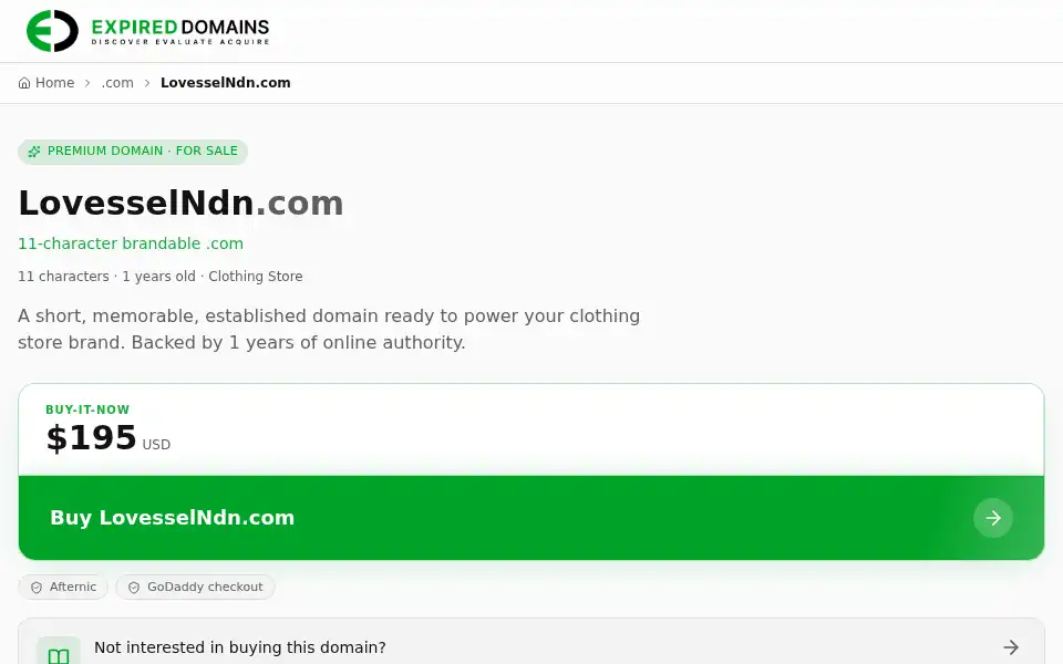 Screenshot of lovesselndn.com