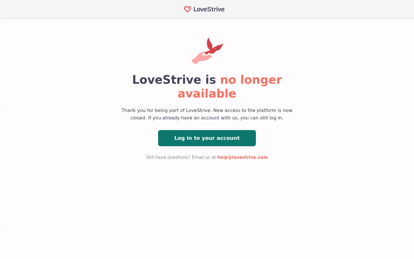 Screenshot of lovestrive.com