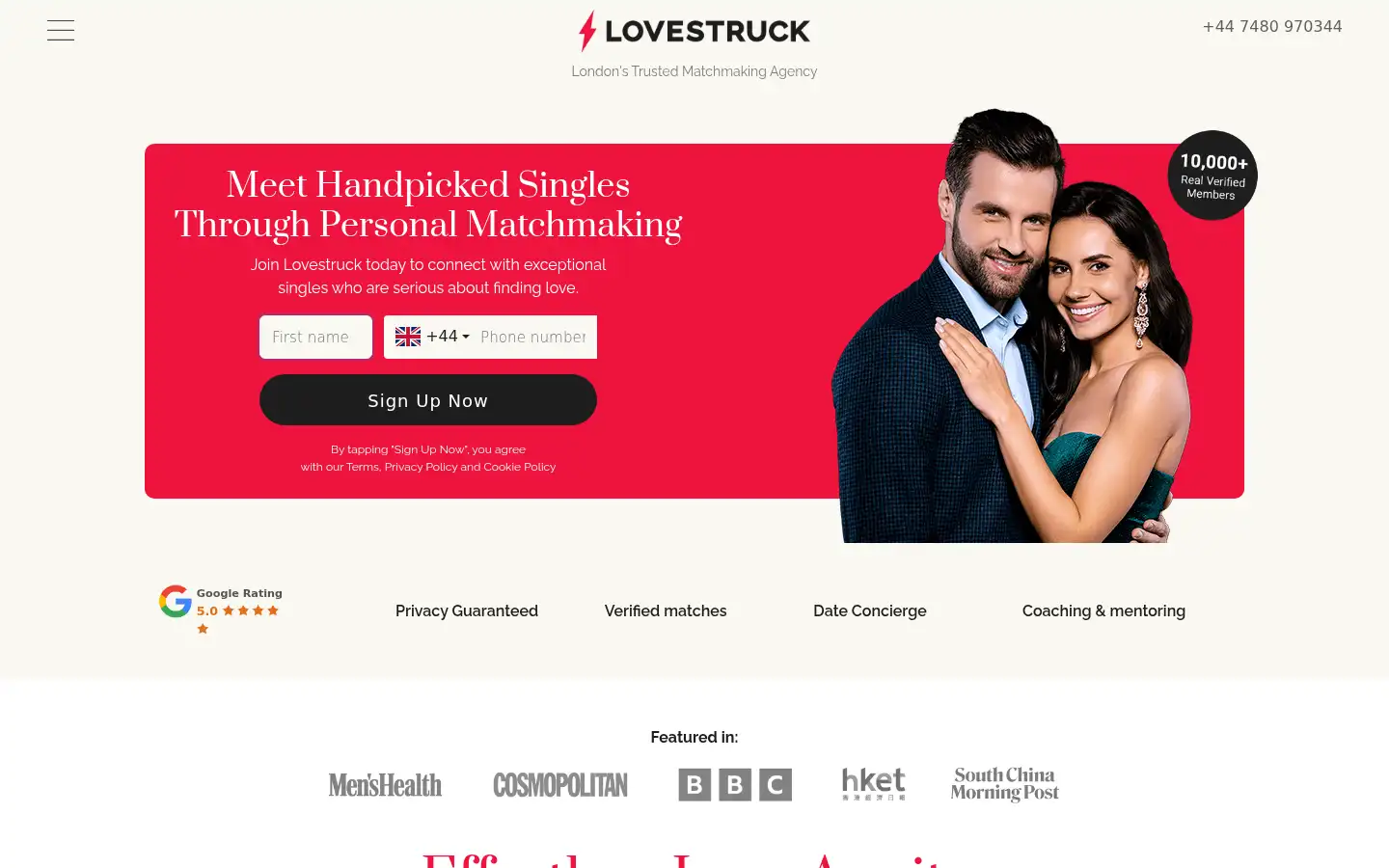 Screenshot of lovestruck.com