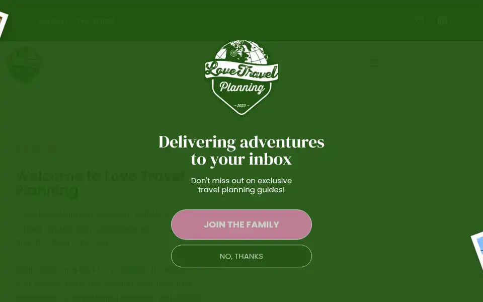 Screenshot of lovetravelplanning.com
