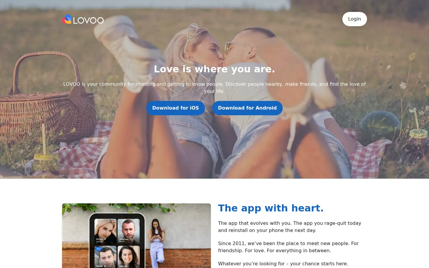 Screenshot of lovoo.com
