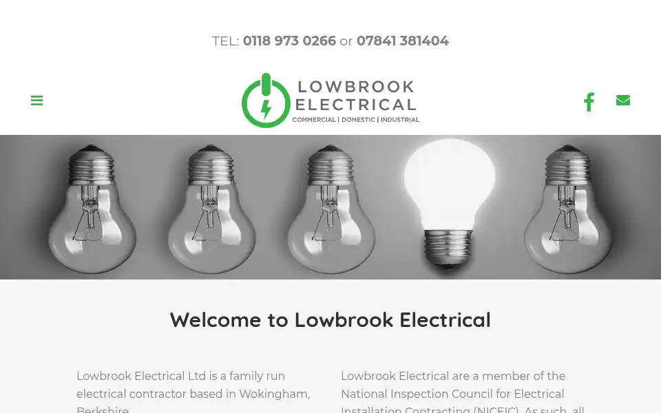 Screenshot of lowbrookelectrical.com