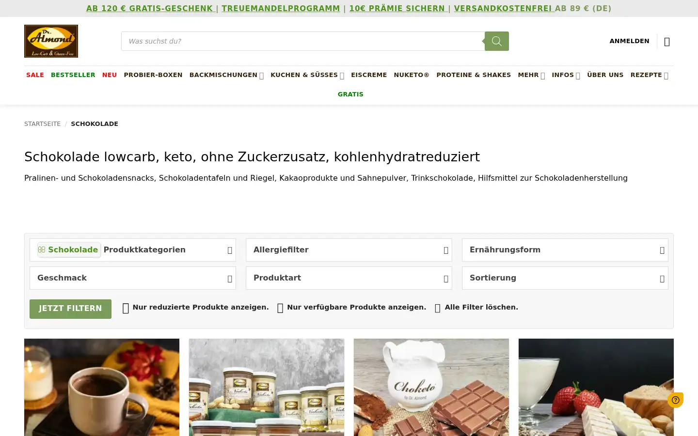 Screenshot of lowcarb-glutenfrei.com