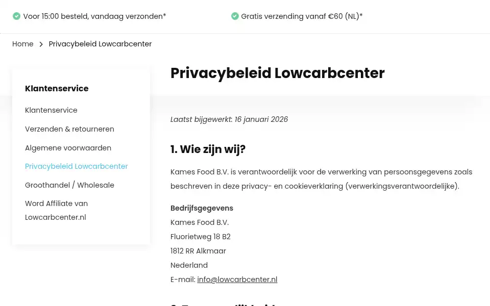 Screenshot of lowcarbcenter.nl