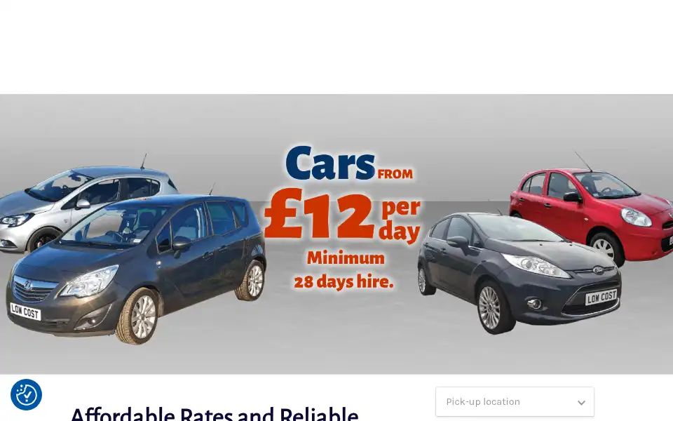 Screenshot of lowcostcarandvanhire.co.uk