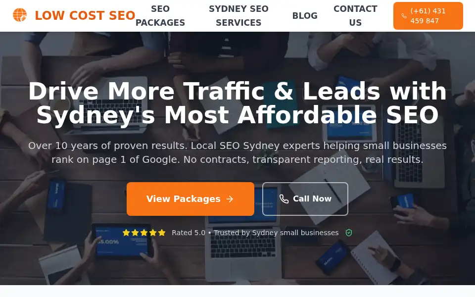 Screenshot of lowcostseoplans.com