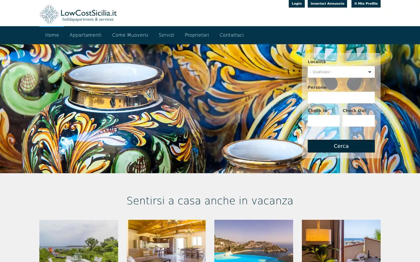 Screenshot of lowcostsicilia.it