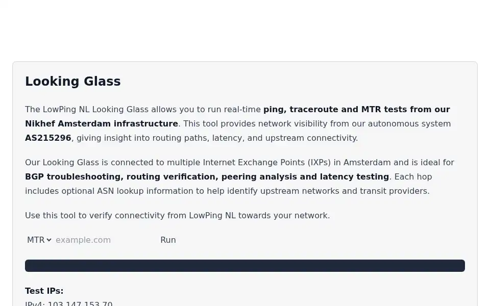 Screenshot of lowping.nl