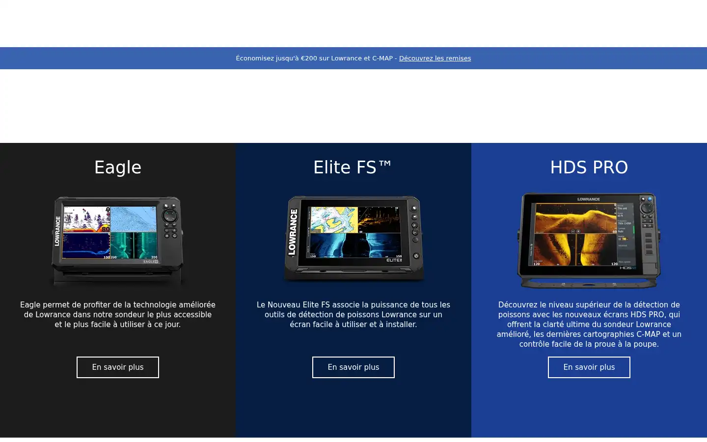 Screenshot of lowrance.com