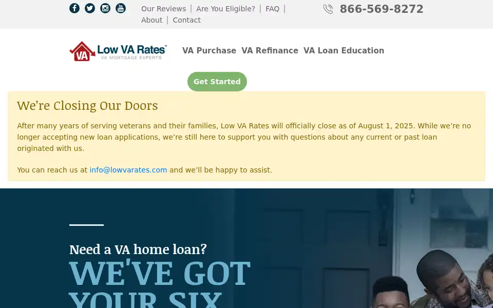 Screenshot of lowvarates.com