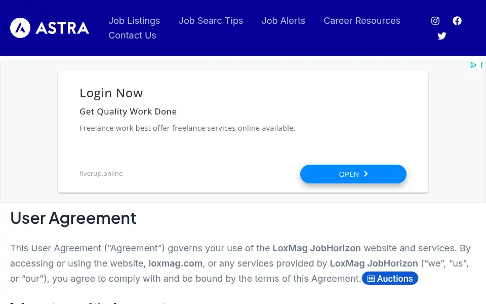 Screenshot of loxmag.com