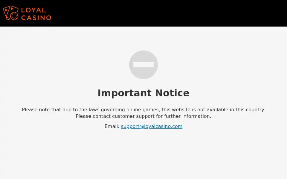 Screenshot of loyalcasino.com