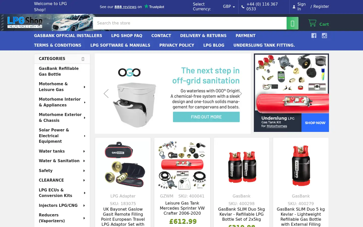 Screenshot of lpgshop.co.uk