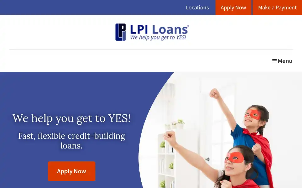 Screenshot of lpiloans.com