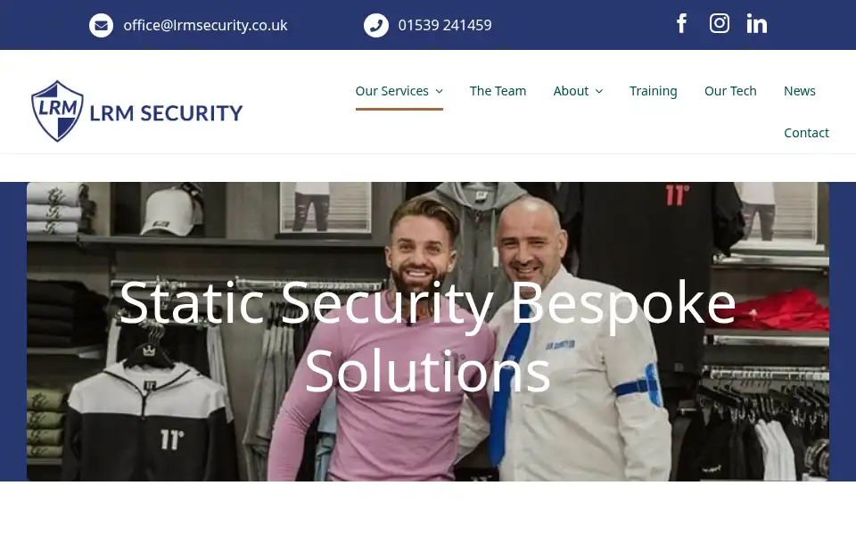 Screenshot of lrmsecurity.co.uk