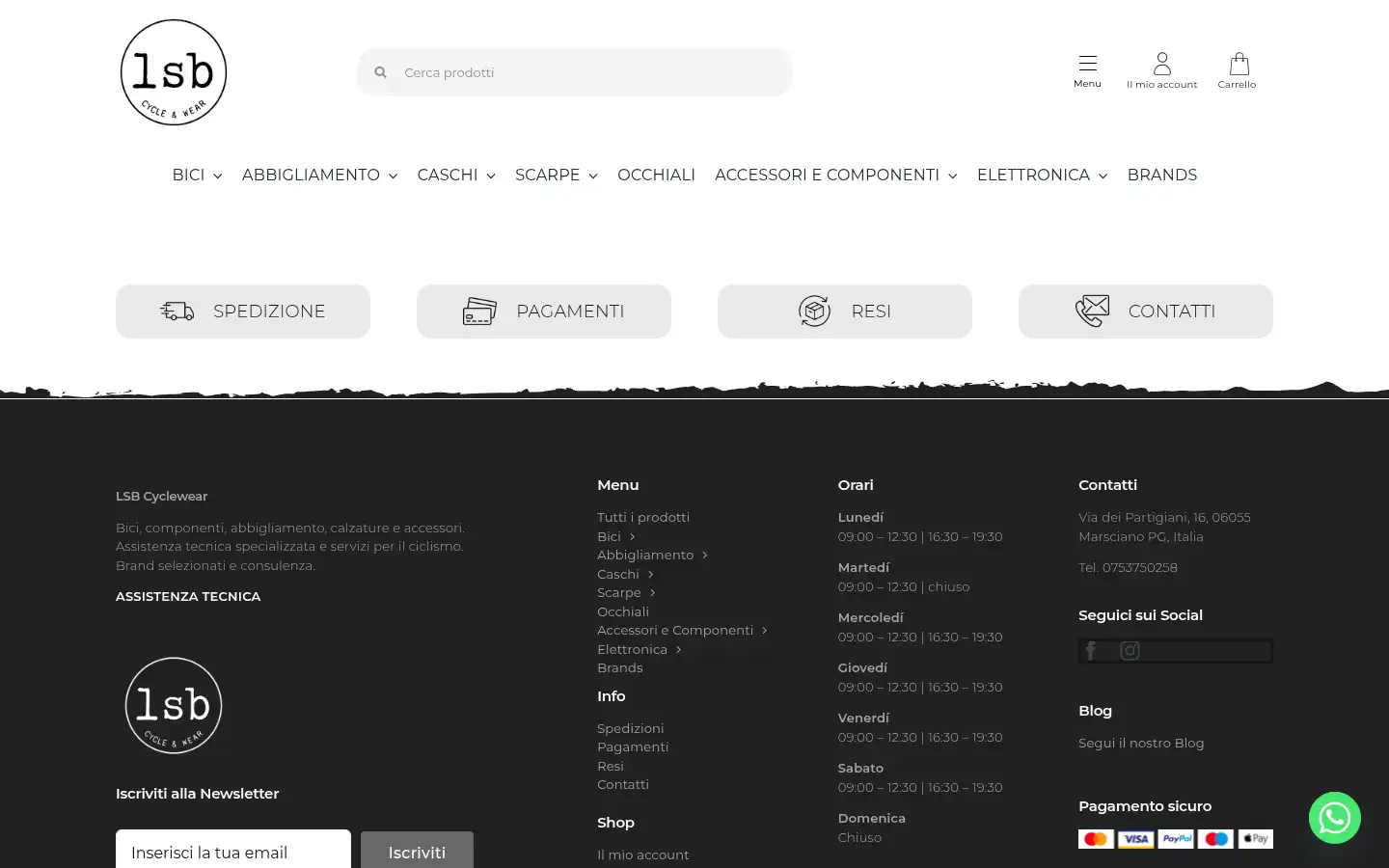 Screenshot of lsbcyclewear.it