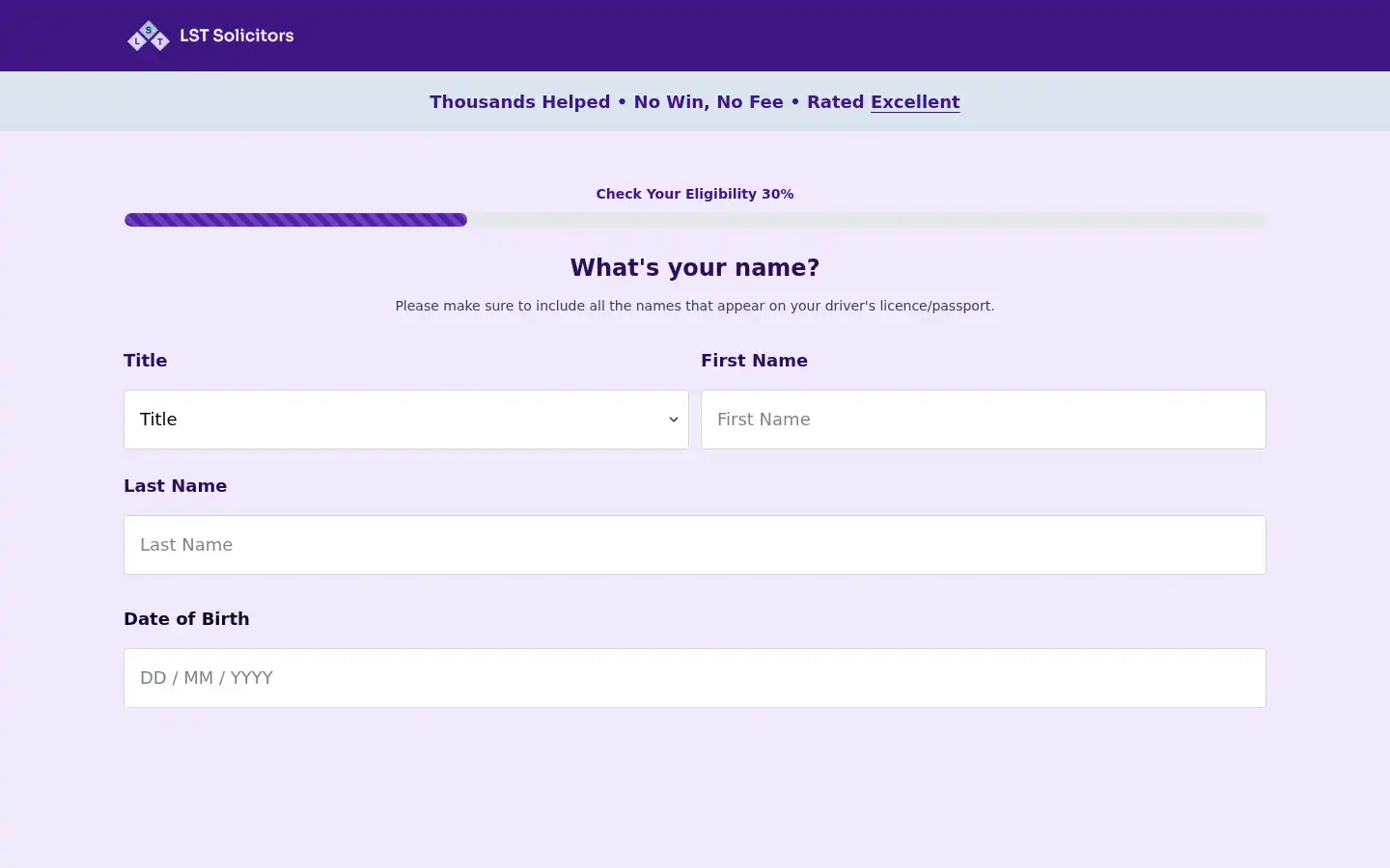 Screenshot of lstsolicitors.co.uk