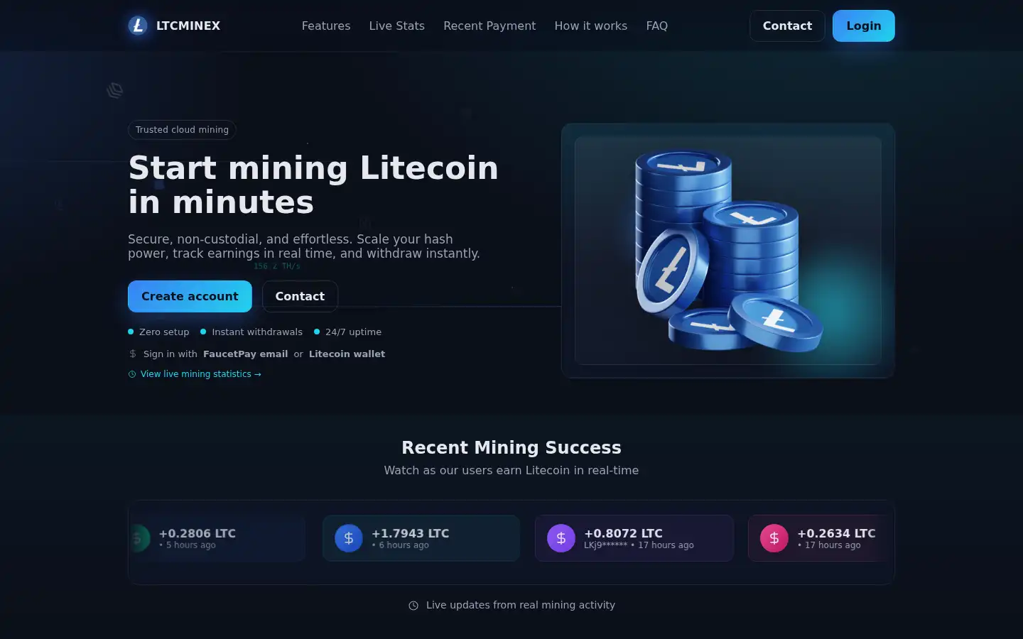 Screenshot of ltcminex.com
