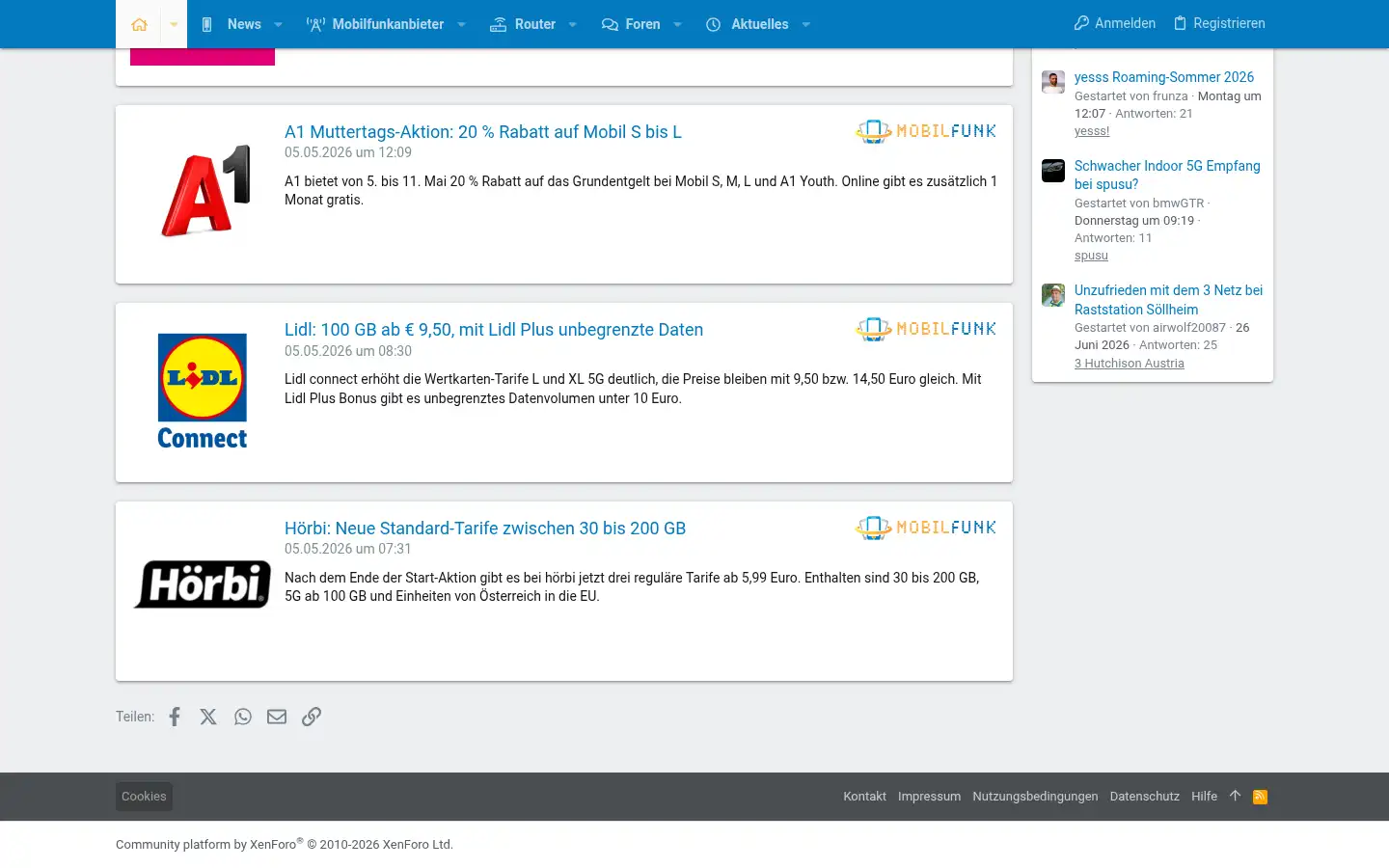 Screenshot of lteforum.at