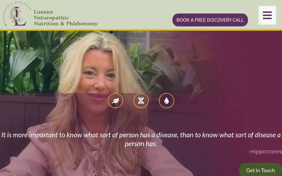 Screenshot of luannenaturopathicnutrition.com