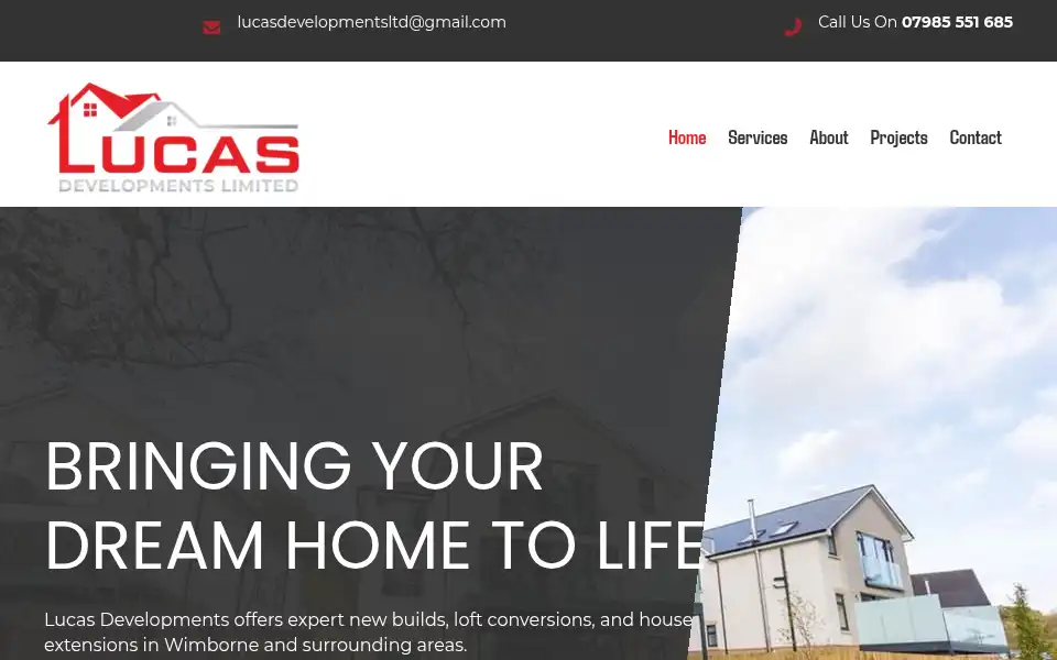 Screenshot of lucasdevelopmentsltd.co.uk