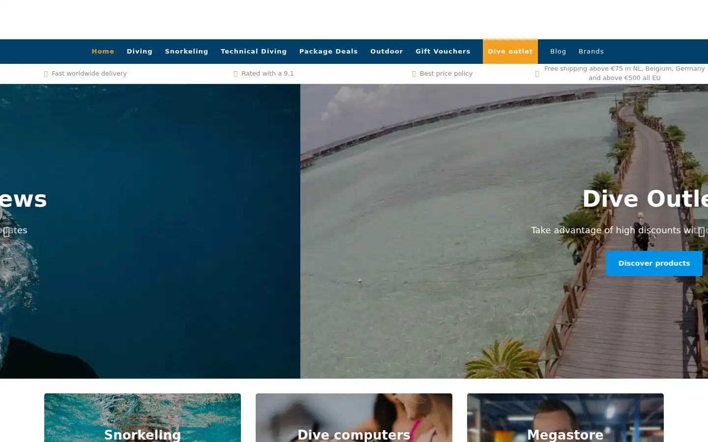 Screenshot of lucasdivestore.com