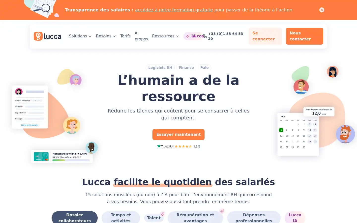Screenshot of lucca.fr