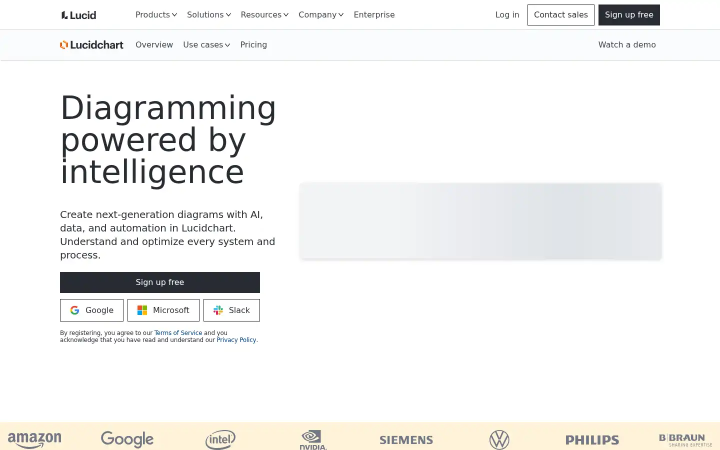 Screenshot of lucidchart.com