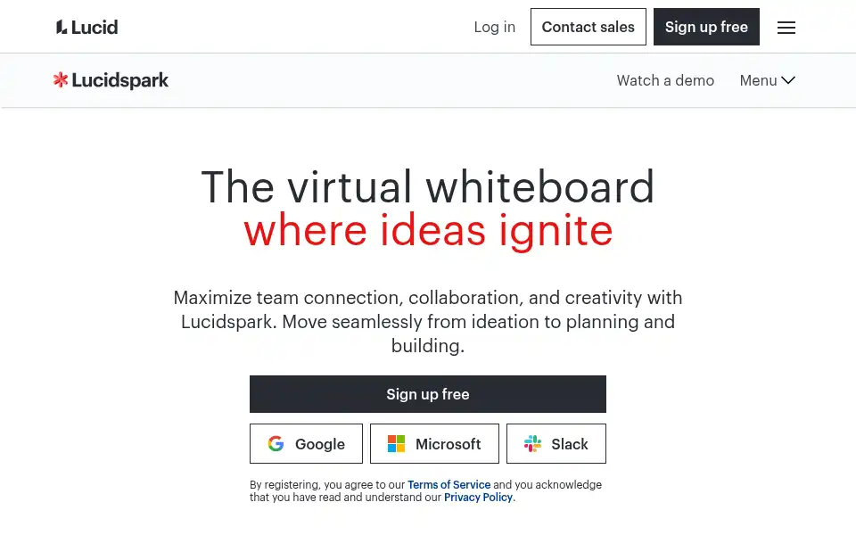 Screenshot of lucidspark.com