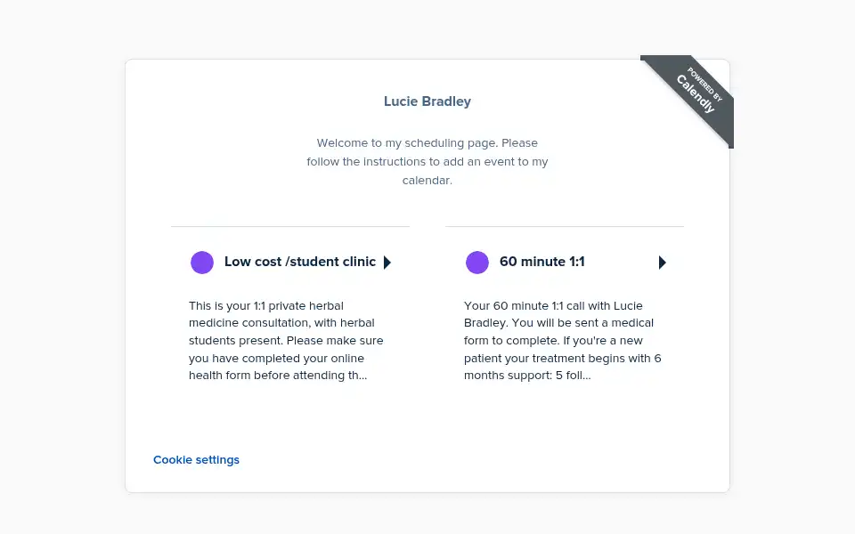 Screenshot of luciebradley.co.uk