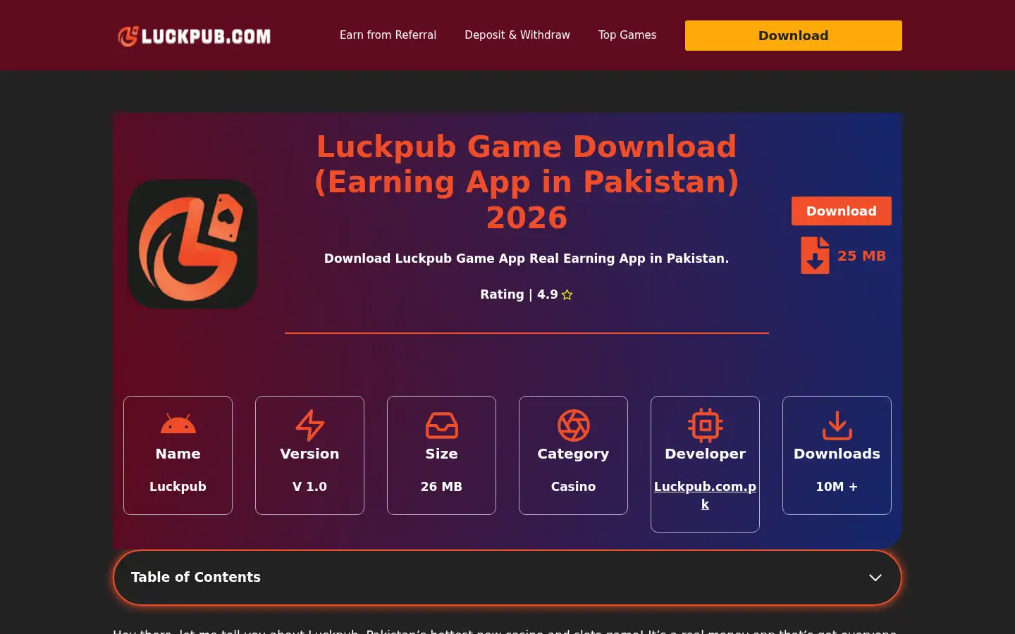 Screenshot of luckpub.com.pk