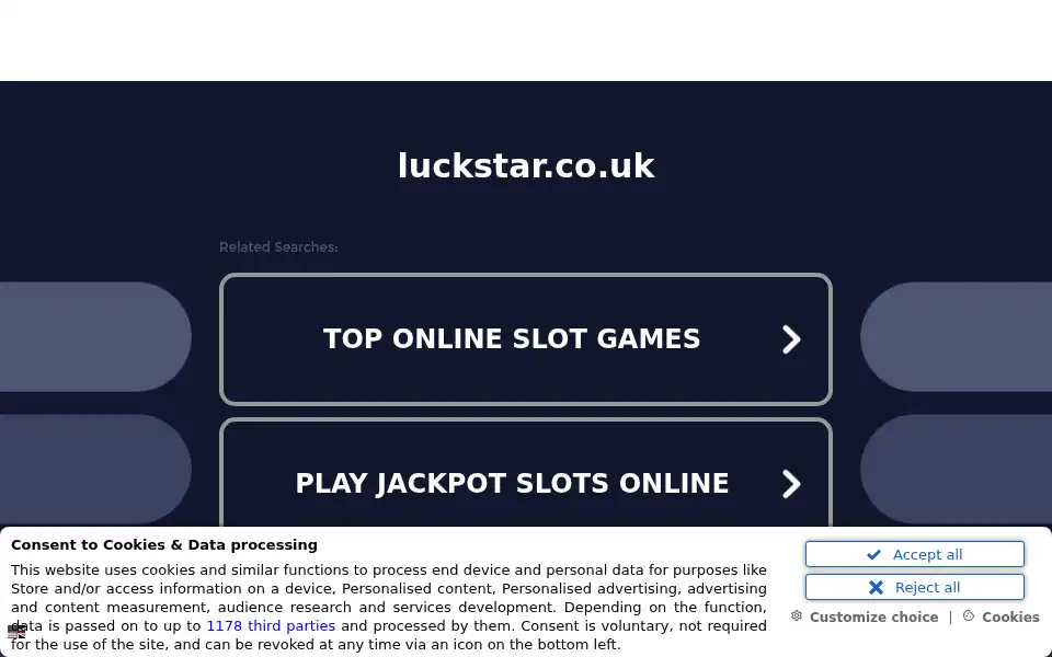 Screenshot of luckstar.co.uk