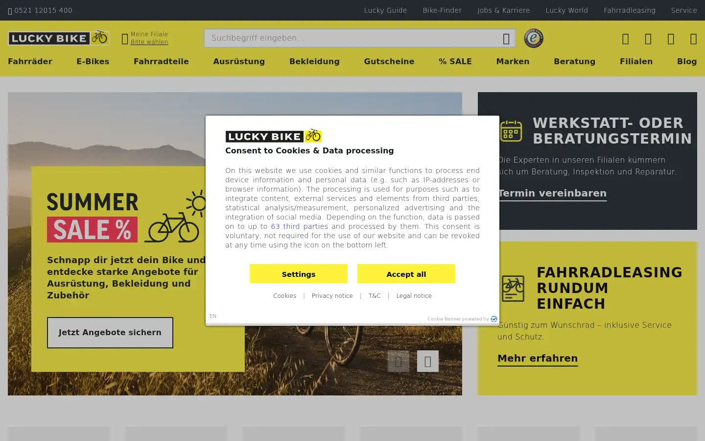 Screenshot of lucky-bike.de