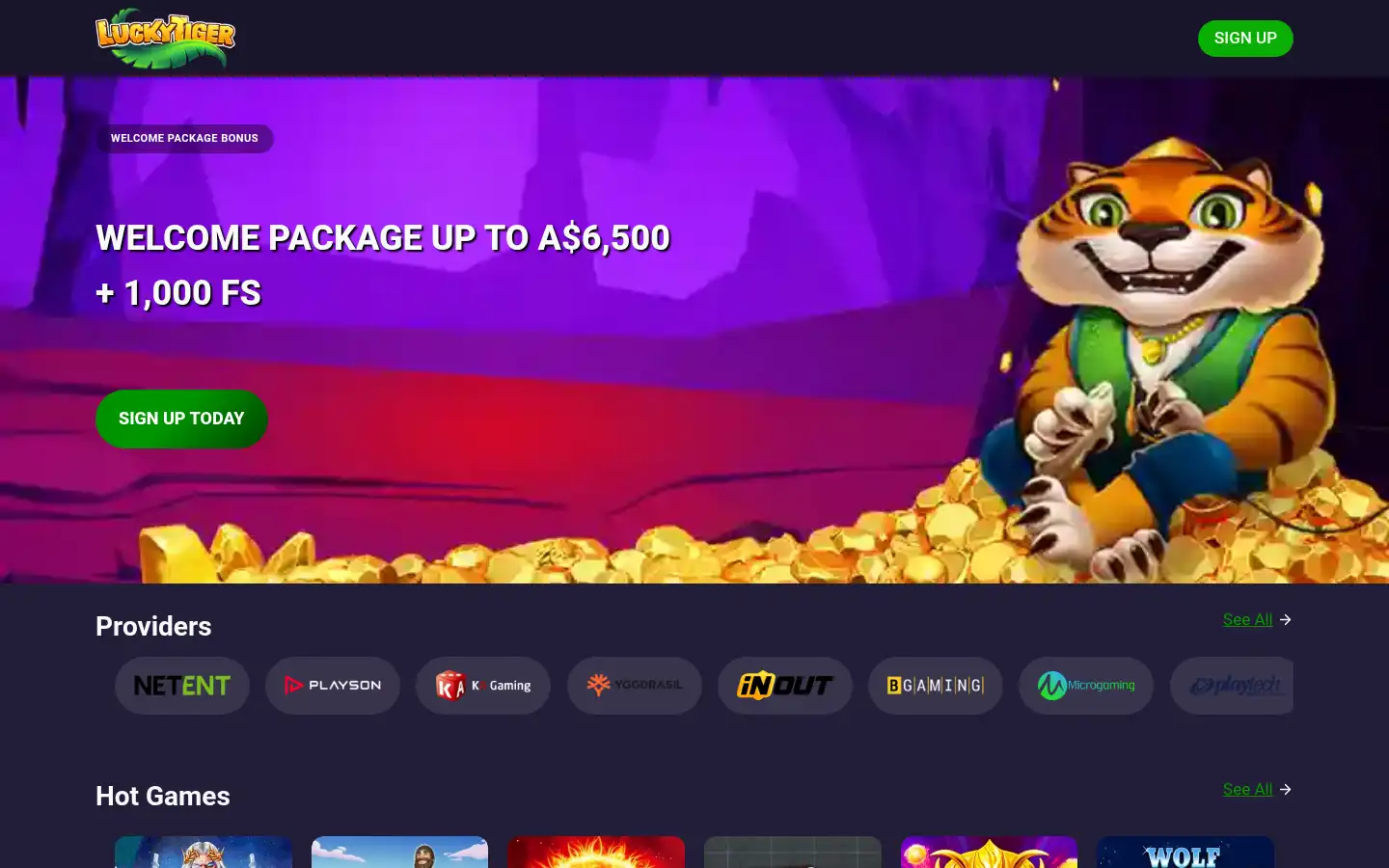Screenshot of lucky-tiger.org