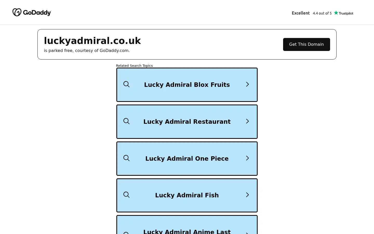 Screenshot of luckyadmiral.co.uk