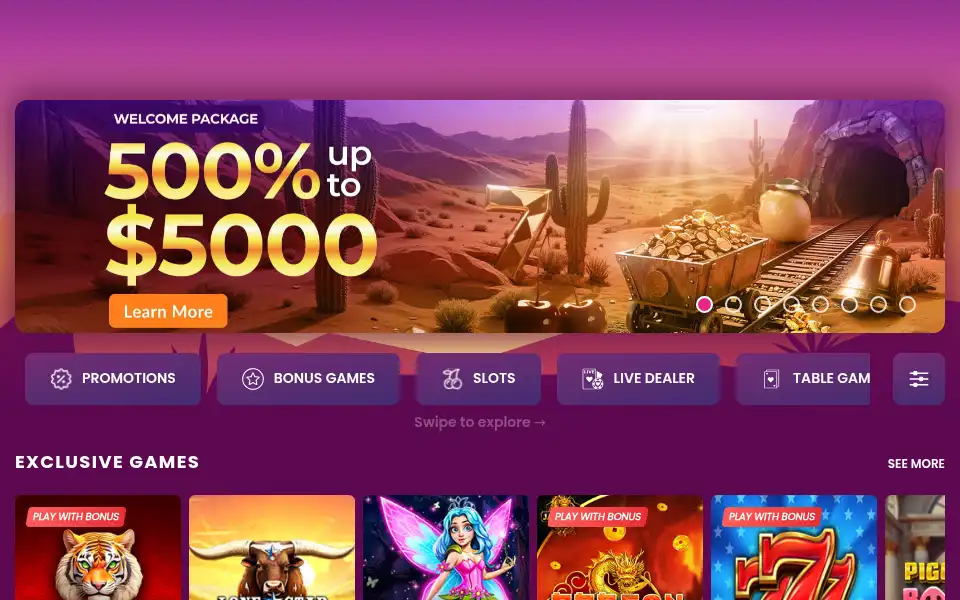 Screenshot of luckybonanza.ag
