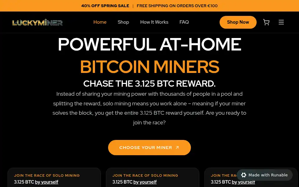 Screenshot of luckyminer.xyz
