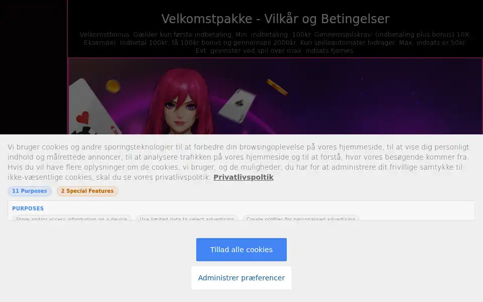 Screenshot of luckyniki.dk