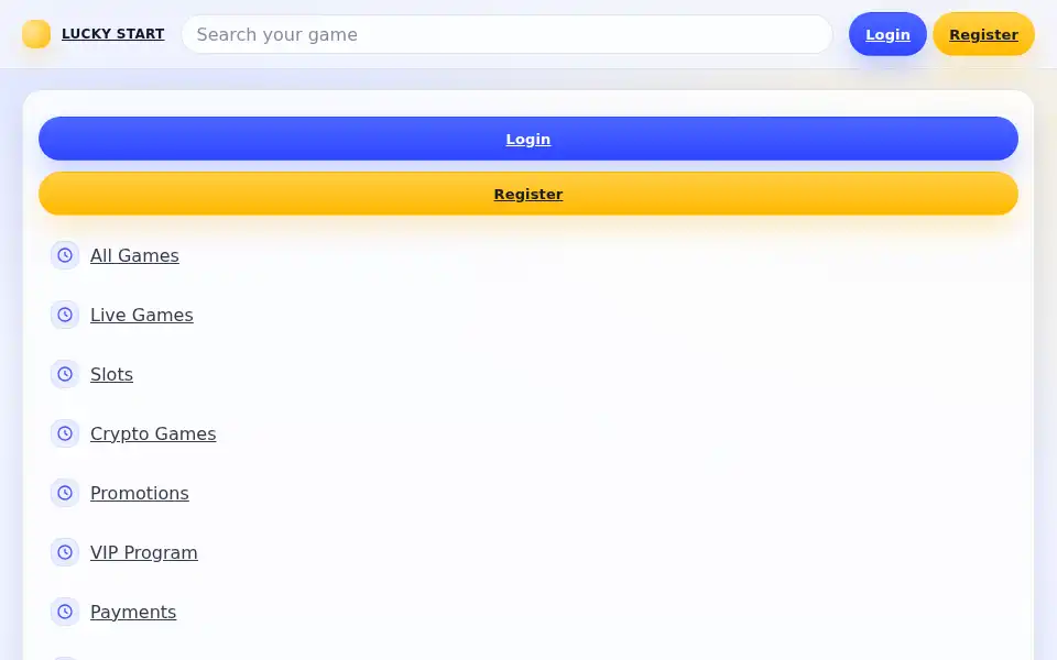 Screenshot of luckystart.ca
