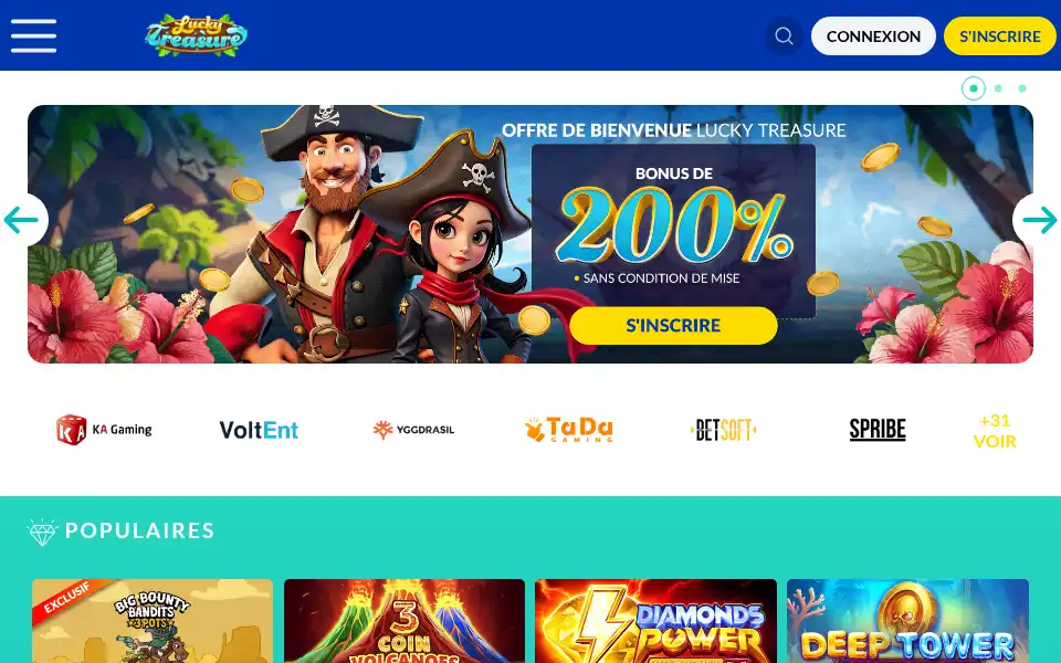 Screenshot of luckytreasureplay.com