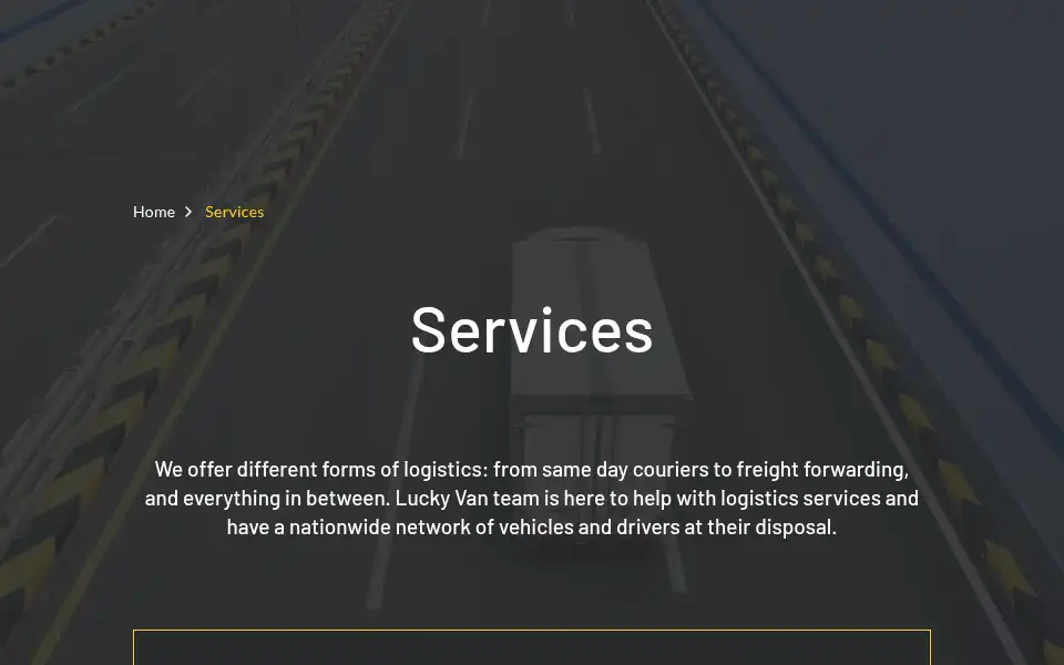 Screenshot of luckyvan.co.uk