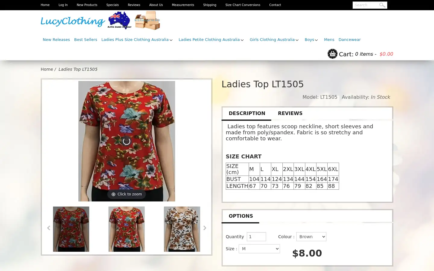 Screenshot of lucyclothing.com.au